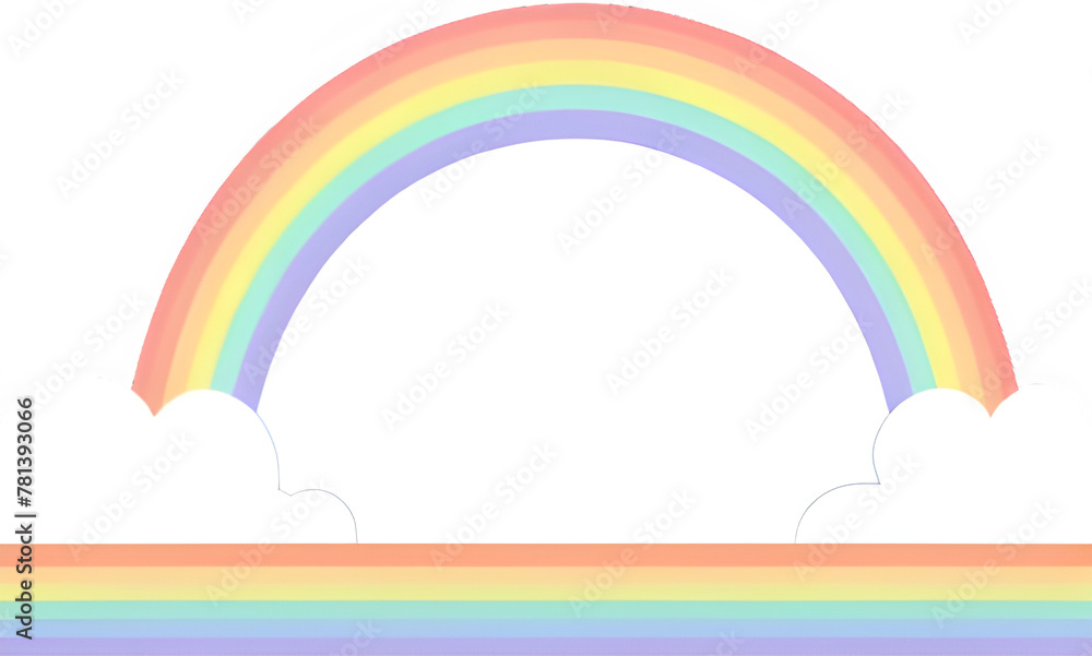 Blank_background_for_invitation_with_rainbow_2D_illust_1__1_.Generative AI