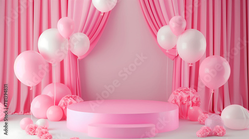 Podium Perfection: Pink Background for Standout Presentations