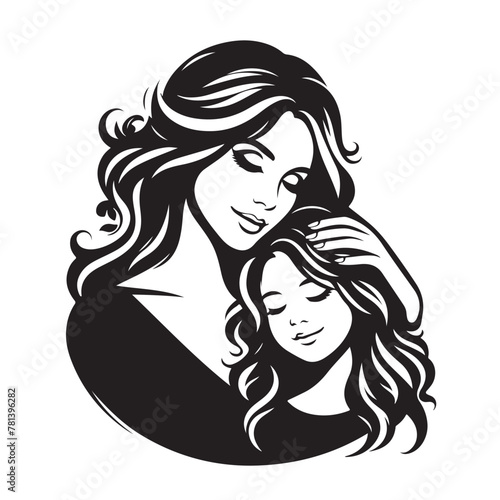 Mother daughter silhouette Mother son  silhouette  vector files  EPS  Mather s day 