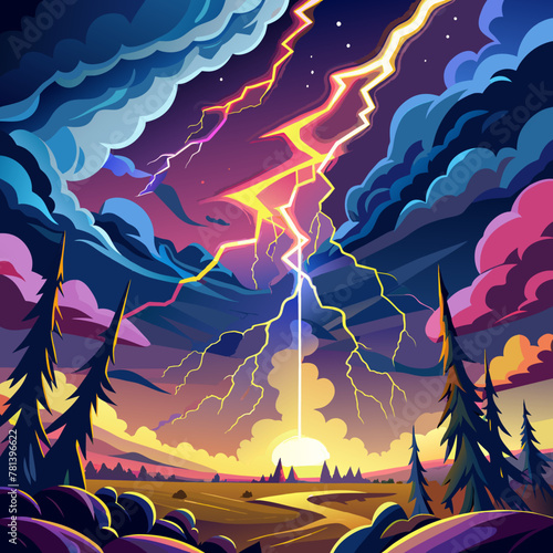 landscape with lightning