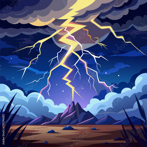 landscape with lightning