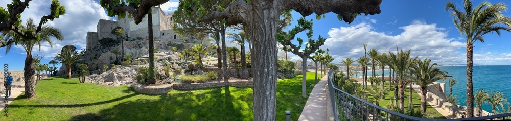 Panorama from the garden at the Peniscola Castle