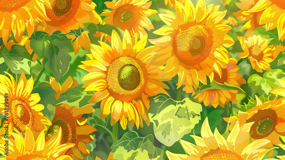 Bright sunflowers wallpaper Bright sunflowers wallpaper