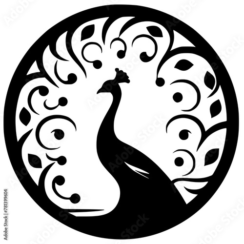 Beautiful peacock silhouette