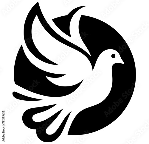 Beautiful dove silhouette