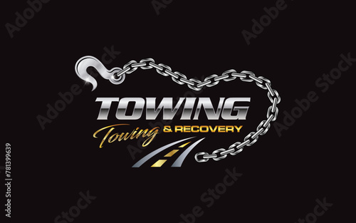 Illustration vector graphic of towing truck service logo design suitable for the automotive company