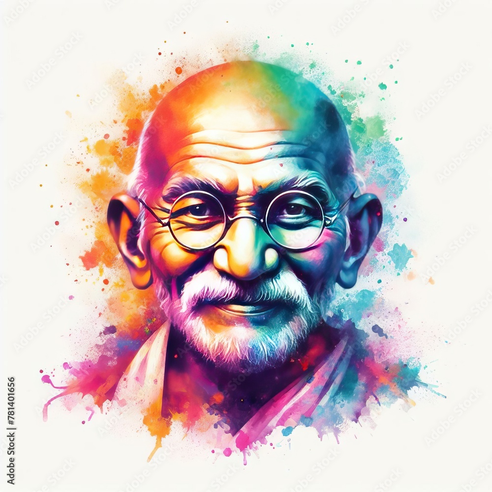 mahatma gandhi illustration on white