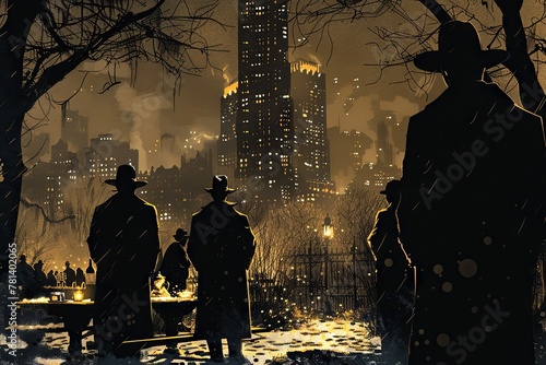 In the shadows of Central Park, a clandestine meeting takes place between rival factions vying for control of the city's underworld, as alliances are forged . photo