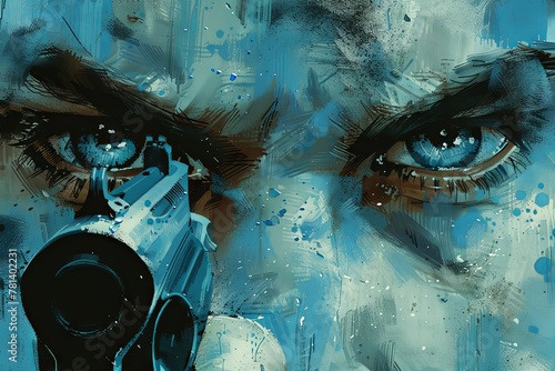 The icy stare of a pair of steel-blue eyes pierces through the darkness, their gaze unyielding and unforgiving as they lock onto their target with deadly intent