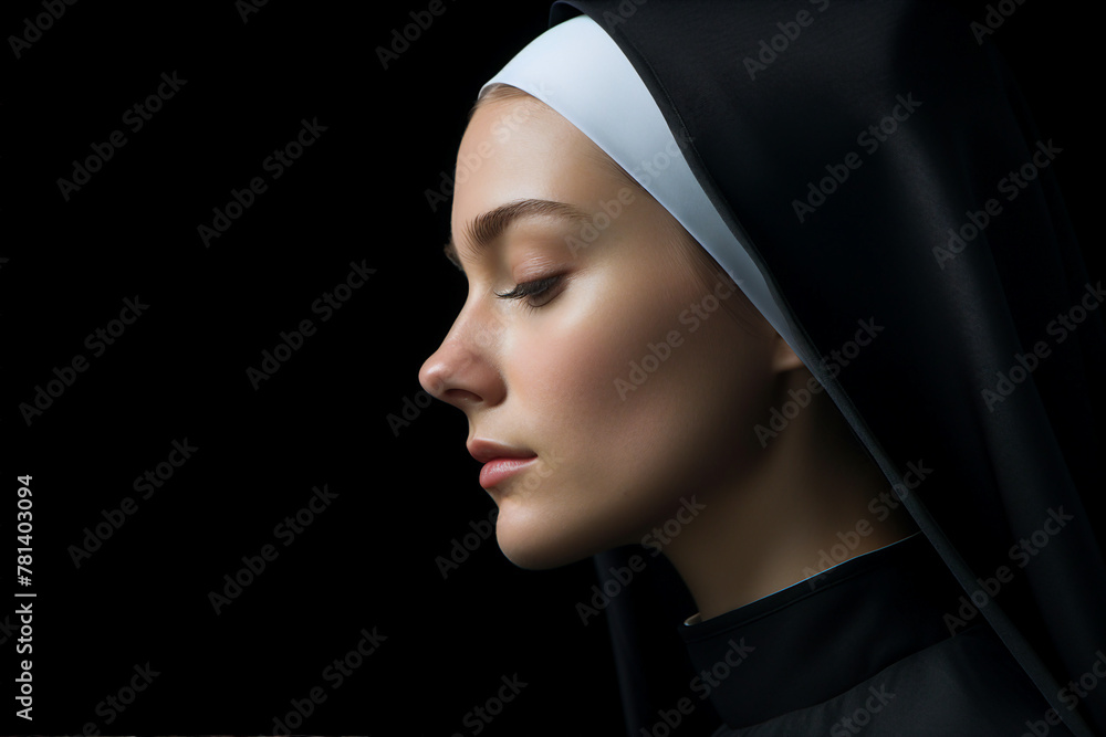 © Tetiana - Generative AI picture of monastery sister nun praying have faith believe in God happiness © Tetiana - Generative AI picture of monastery sister nun praying have faith believe in God happiness
