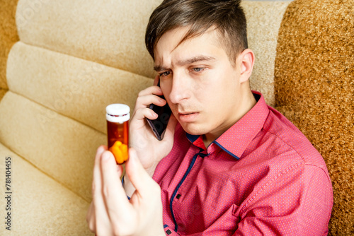 Young Man with a Pills