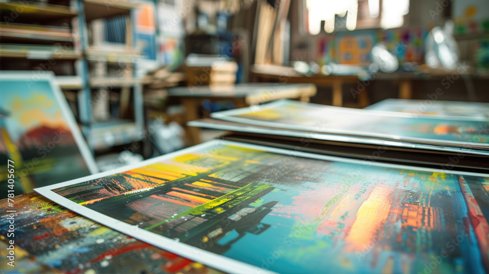 Post press finishing. Postcard offset printing process