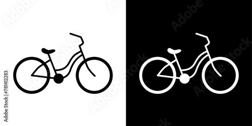 Bike icon bicycle simple graphic. Minimal bicycle symbol line outline stroke