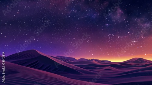 beautiful starry night from a desert