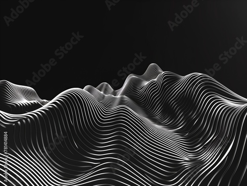 Onde sonore stilizzate in bianco e nero photo