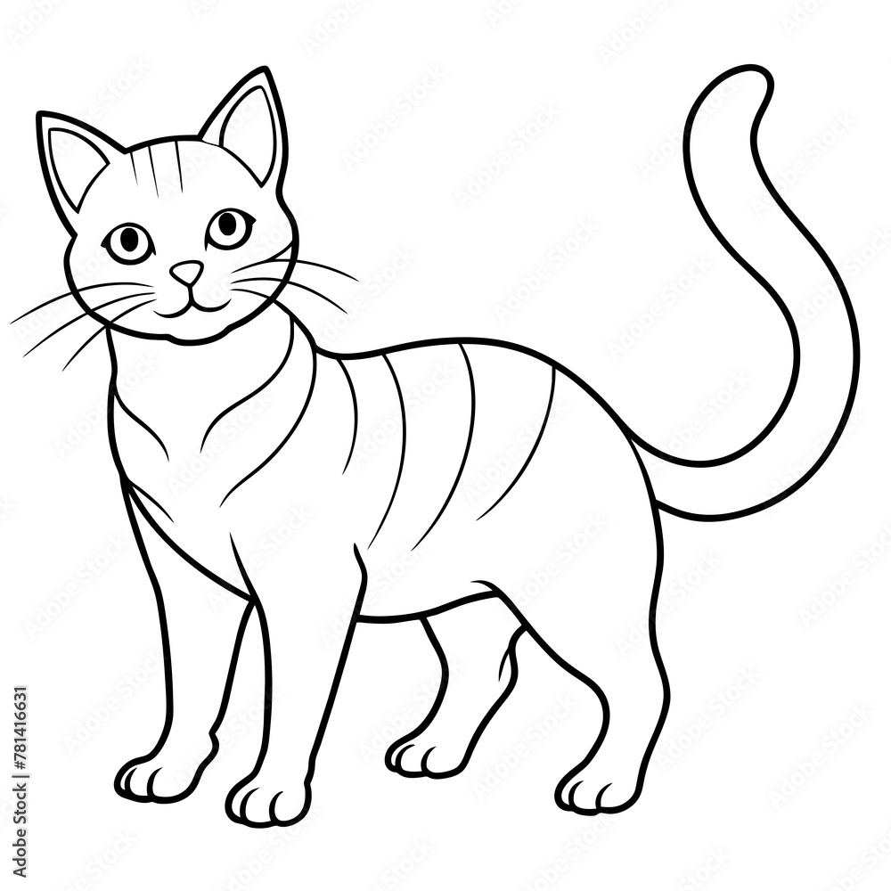 Fototapeta premiumCute cat icon vector illustration. 