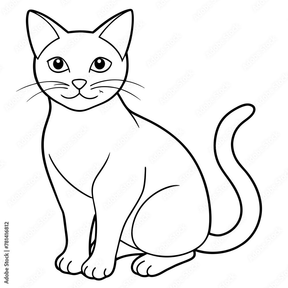 Obraz premium Cute cat icon vector illustration. 