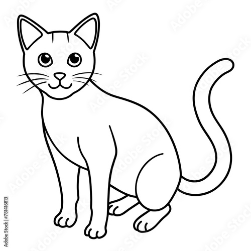  Cute cat icon vector illustration.
