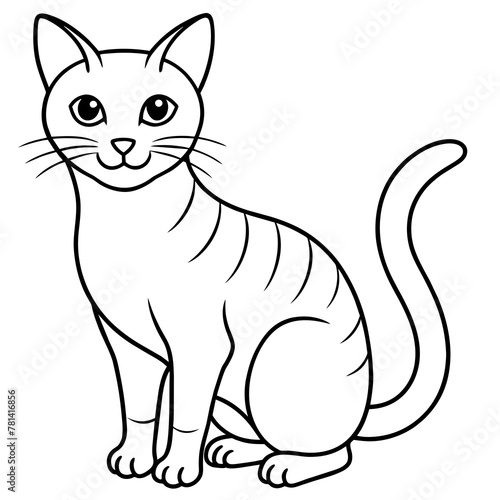  Cute cat icon vector illustration.
