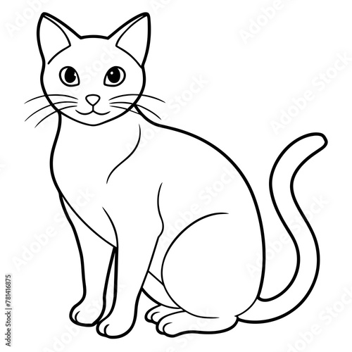  Cute cat icon vector illustration.
