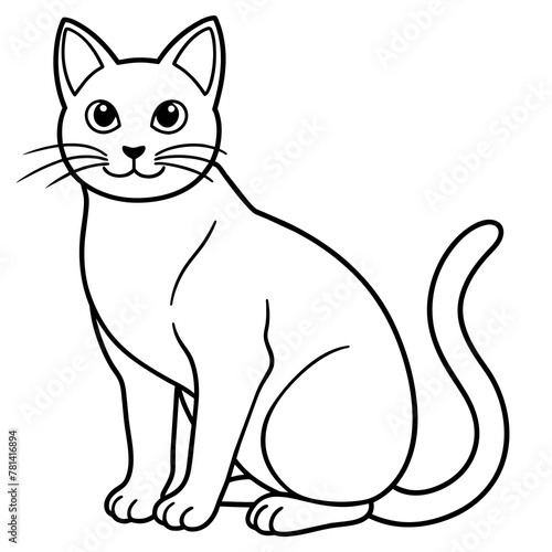  Cute cat icon vector illustration.
