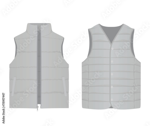Grey  vest set. vector illustration