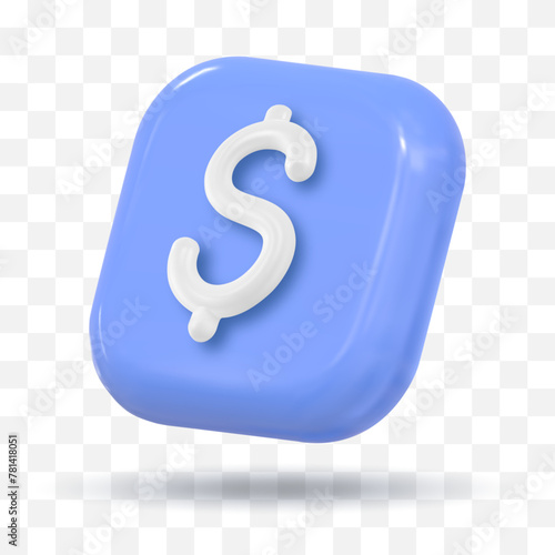 3D Icons dollar sign illustration