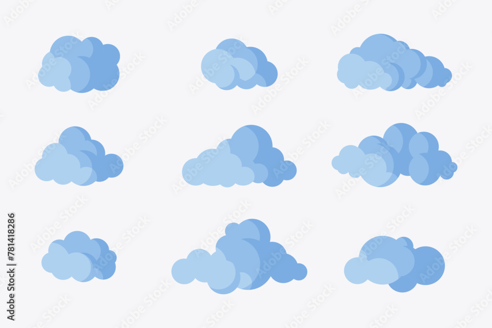 Flat clouds collection vector image
