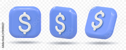 3D Icons dollar sign illustration