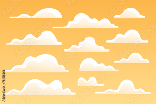 Flat clouds collection vector image