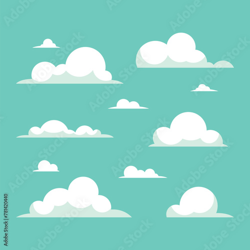 Flat design cloud collection