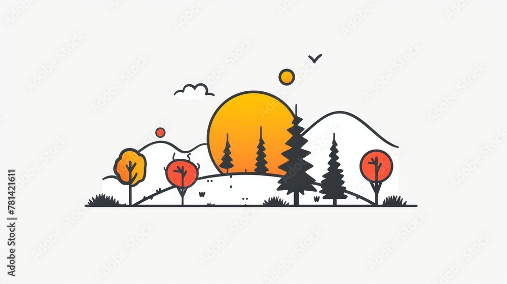 A minimalist style of Line art illustrations A minimalist style of Line art illustrations