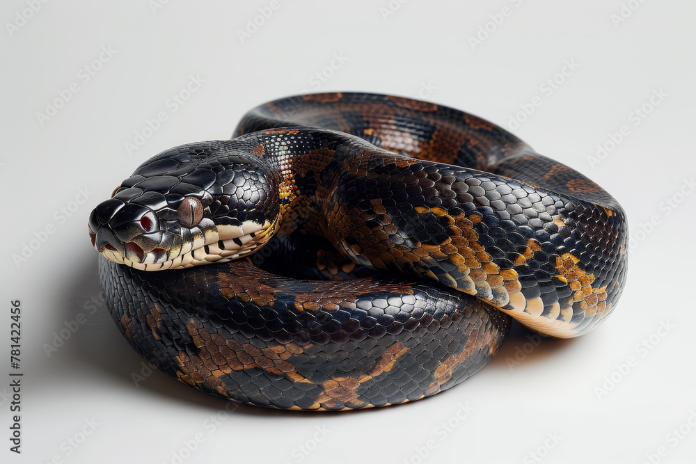 Obraz premium Python Regius Coiled Elegantly.
