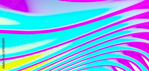 Background geometric lines curves rainbow multicolored 3D illustration