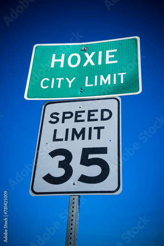 Hoxie Kansas town signage photo