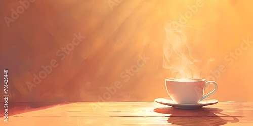 Fresh Brewed Coffee in the Early Morning Light Symbolizing a New Beginning and Peaceful Start to the Day