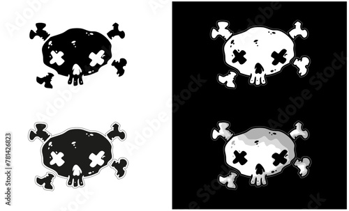 Conjunto de calaveras piratas
