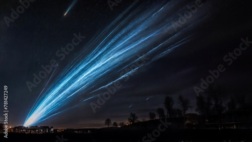 Coda di Cometa nel Cielo Notturno- Spettacolare Corsa tra le Stelle photo