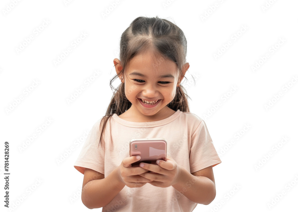 Southeast Asian Girl Smiling at Phone Southeast Asian Girl Smiling at Phone