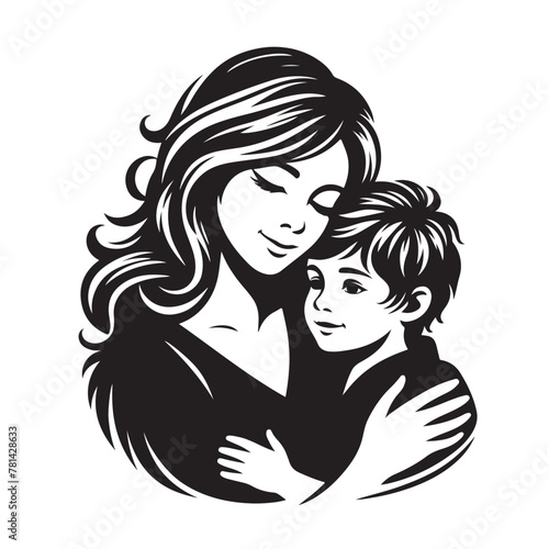 Mother daughter silhouette Mother and Son silhouette  vector  svg  EPS  png  Logo