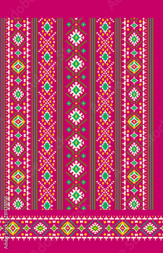 Ethnic Digital Print Pattern and Repeat for Textile and Multipurpose Use. Indian Digital Prints motif.
