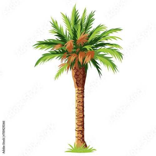 Ccartoon palm tree isolated on white background