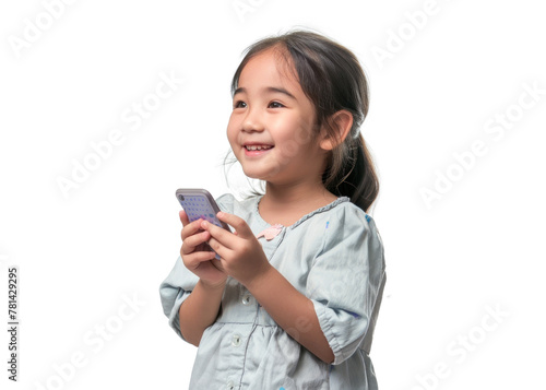 Young Asian Girl Smiling with Phone