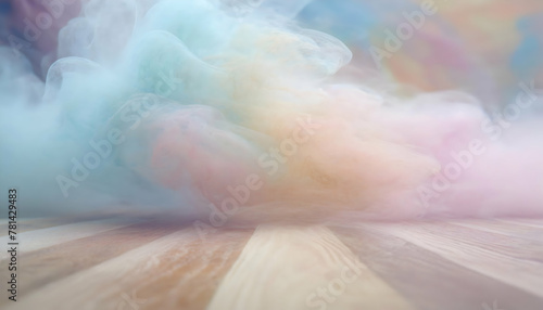 Abstract billowing smoke creating a cloudlike effect against for background on digital art concept, Generative AI. photo