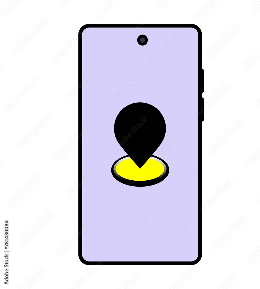 Mobile Phone With Location Icon Design For Apps And Websites Location Mobile phone with location icon design for apps and websites location