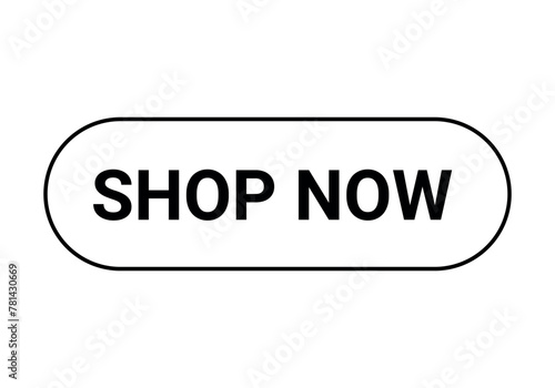 shop now black button isolated on white background