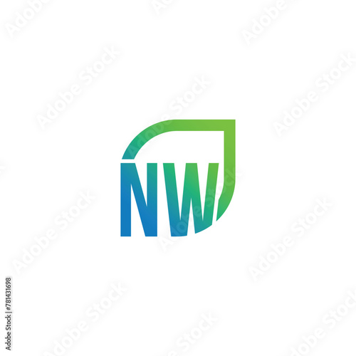 Letter NW logo grows  develops  natural  organic  simple  financial logo.