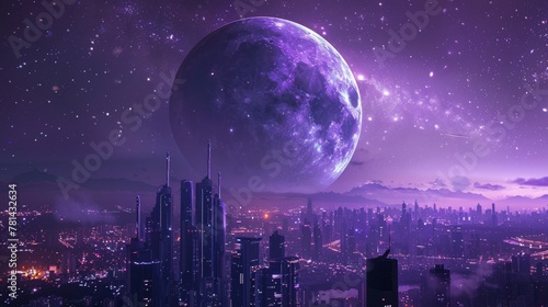 The background of this graphic is an outer space and purple planet scene.
