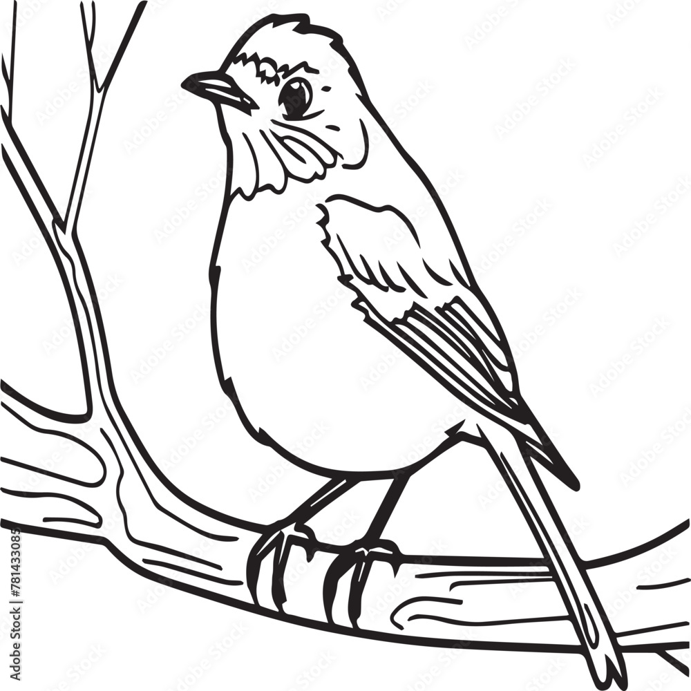 Obraz premium Robin coloring pages. Robin bird outline pages for coloring book