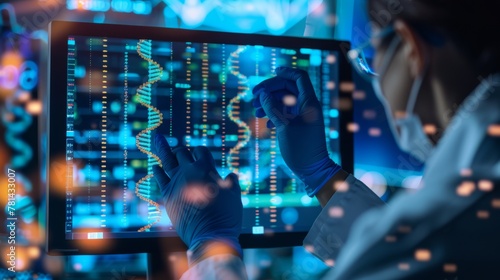 Scientist Analyzing DNA Sequences